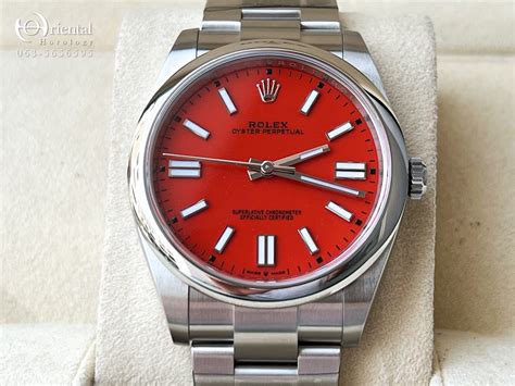 rolex oyster perpetual 41 coral red